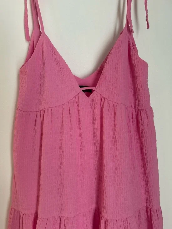 Lulu's Hot Pink Tiered Maxi Dress with Tie Straps - Picture 3 of 16